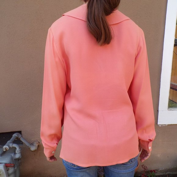 VINTAGE Cacharel Women's Peach Blouse - Picture 16 of 16